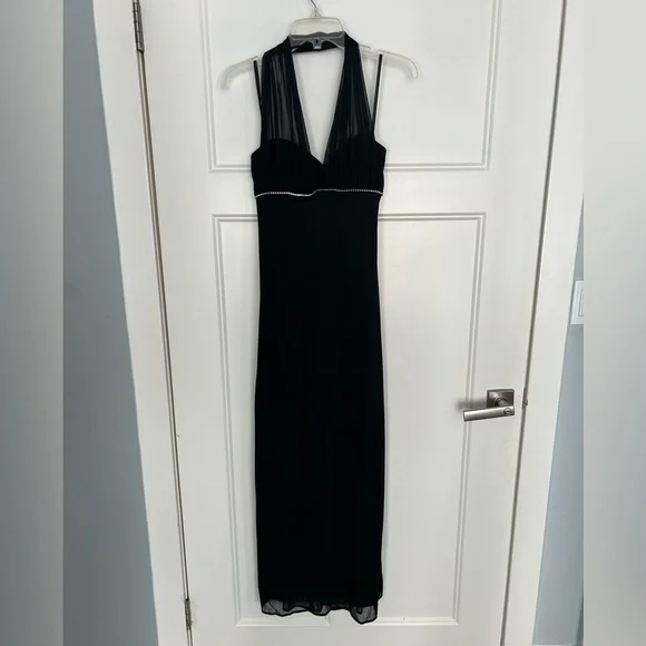 blue dress for baby girl Contrast Strapless Mikado Ballgown in Black/White